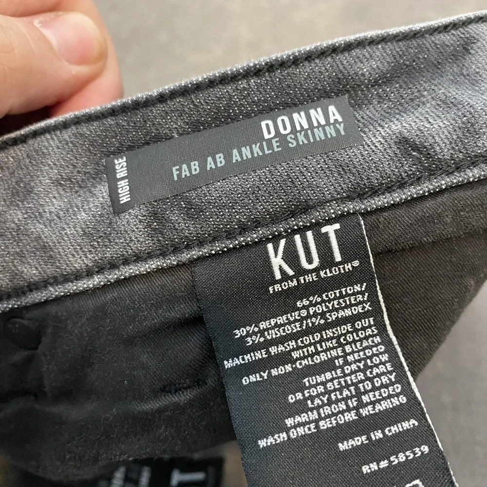 KUT From The Kloth Jeans Womens 20W Gray Donna Fab Ab High Rise Ankle Skinny - Picture 6 of 13